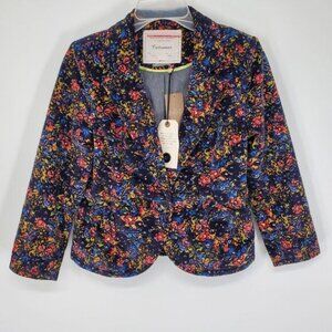 Women's ANTHROPOLOGIE CARTONNIER Floral Corduroy Peplum‎ Blazer Size 6 NEW